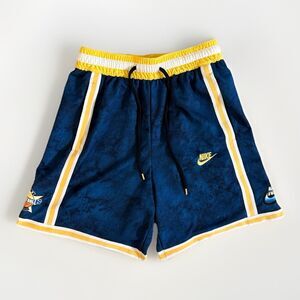 Nike Dri-Fit Basketball Shorts Blue Yellow Men’s Small NBA Style Athletic Logo
